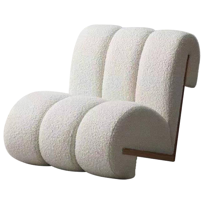 Кресло Frazier Boucle Armchair ivory ( слоновая кость ) Древесина Кресло Frazier Boucle Armchair ivory ( слоновая кость ) Древесина в Грозном | Loft Concept