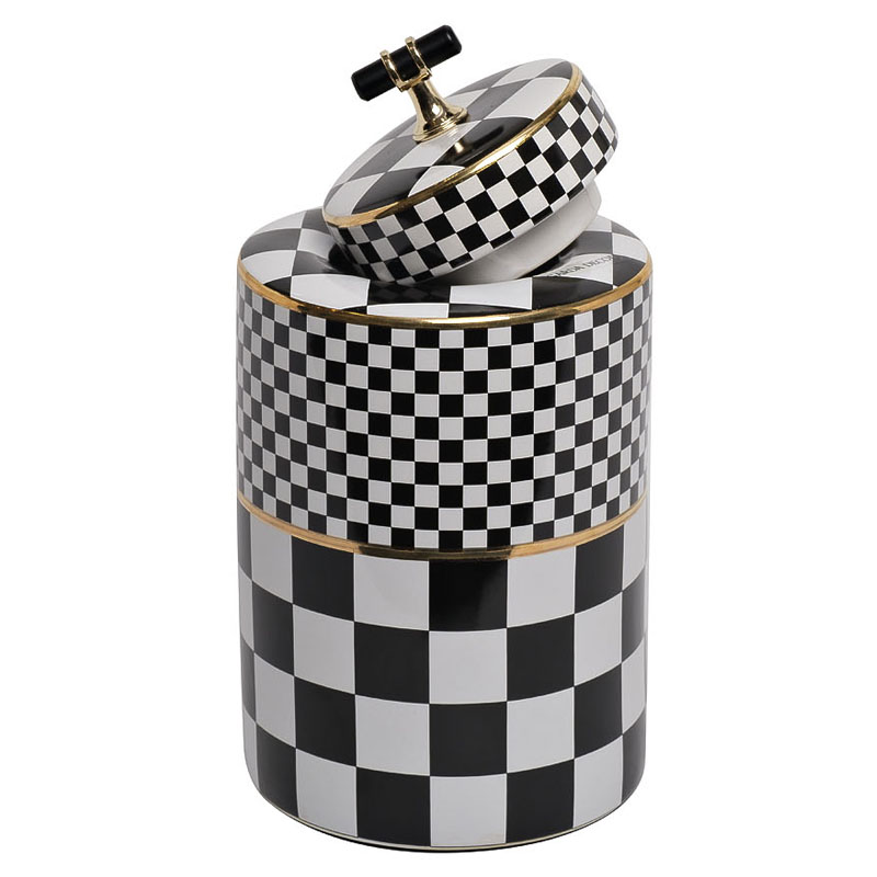 Ваза Chess Vase 26 Черный Белый Золотой Ваза Chess Vase 26 Черный Белый Золотой в Грозном | Loft Concept