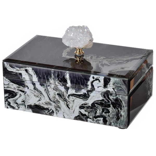 Шкатулка Gray Marble горный хрусталь L Серый Шкатулка Gray Marble горный хрусталь L Серый в Грозном | Loft Concept