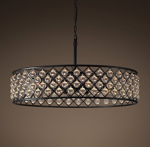 Люстра RH Spencer Hoop Chandelier 80 Черный Люстра RH Spencer Hoop Chandelier 80 Черный в Грозном | Loft Concept
