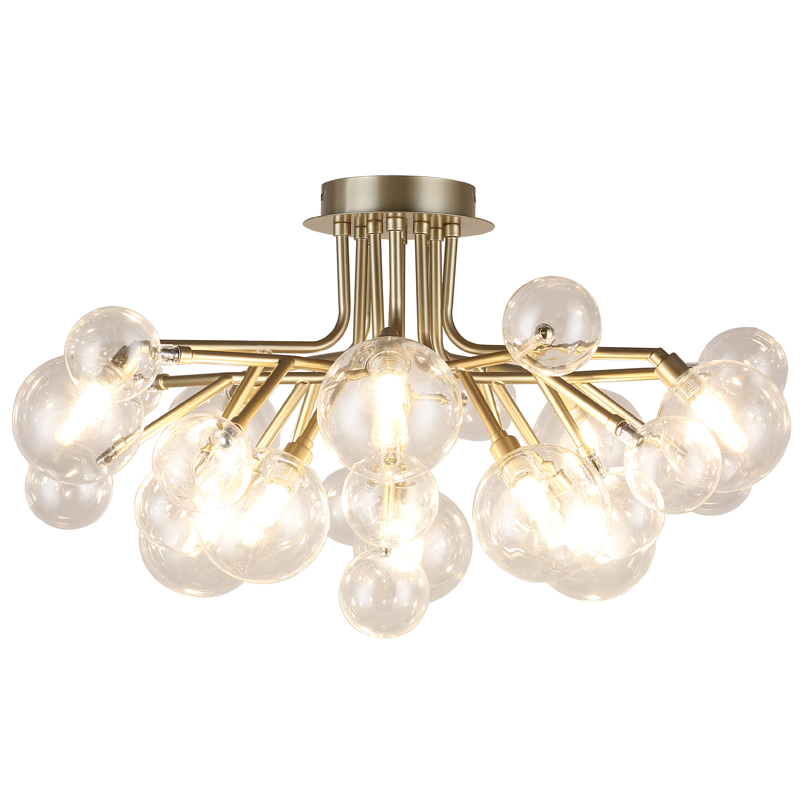 Люстра Berries Chandelier Flower clear 10 Винтажное Светлое Золото Прозрачный Люстра Berries Chandelier Flower clear 10 Винтажное Светлое Золото Прозрачный в Грозном | Loft Concept
