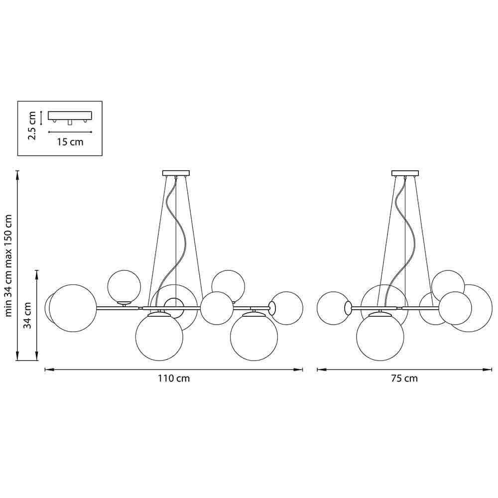 Люстра Bubbles on 4 Rings Chandelier Black Люстра Bubbles on 4 Rings Chandelier Black в Грозном
