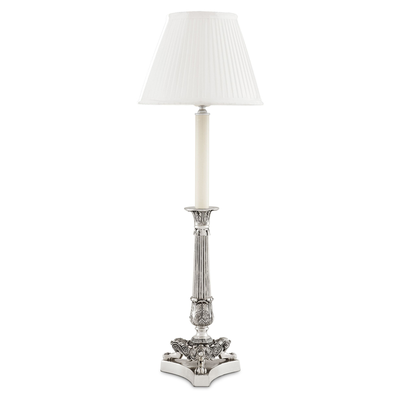 Настольная лампа Eichholtz Table Lamp Perignon Silver Серебряный Белый Настольная лампа Eichholtz Table Lamp Perignon Silver Серебряный Белый в Грозном | Loft Concept