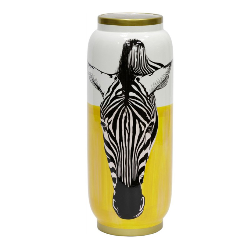 Ваза Zebra head Vase Белый Желтый Черный Золотой Ваза Zebra head Vase Белый Желтый Черный Золотой в Грозном | Loft Concept