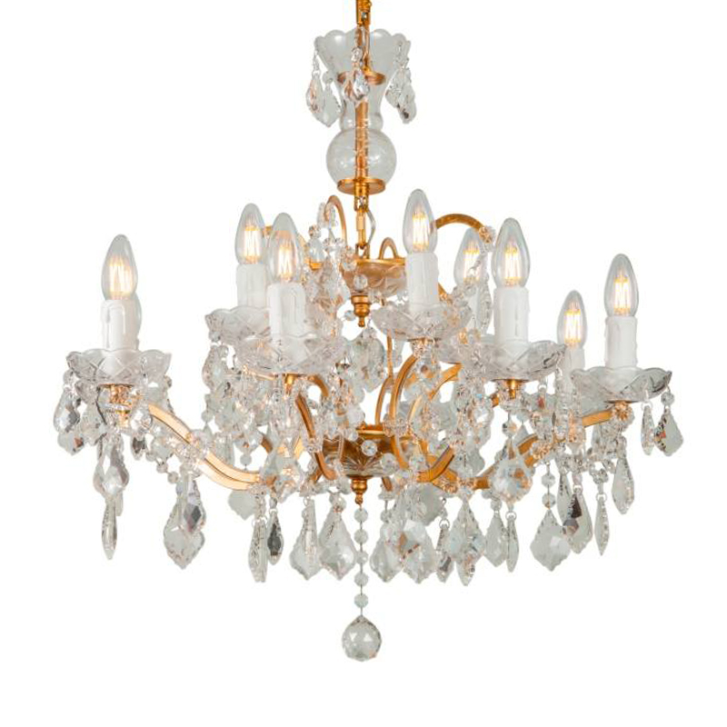 Люстра 19th c. Rococo IRON & CLEAR CRYSTAL GOLD Chandelier Прозрачное Стекло Золотой Люстра 19th c. Rococo IRON & CLEAR CRYSTAL GOLD Chandelier Прозрачное Стекло Золотой в Грозном | Loft Concept