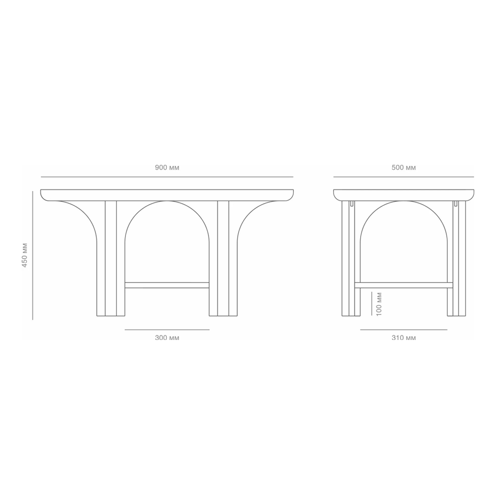 Стол кофейный деревянный с арочным основанием Arch Passage Стол кофейный деревянный с арочным основанием Arch Passage в Грозном