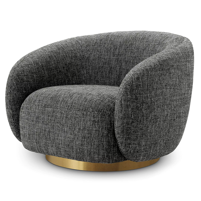 Кресло Eichholtz Swivel Chair Brice Rocat Black Серый Черный Латунь Кресло Eichholtz Swivel Chair Brice Rocat Black Серый Черный Латунь в Грозном | Loft Concept