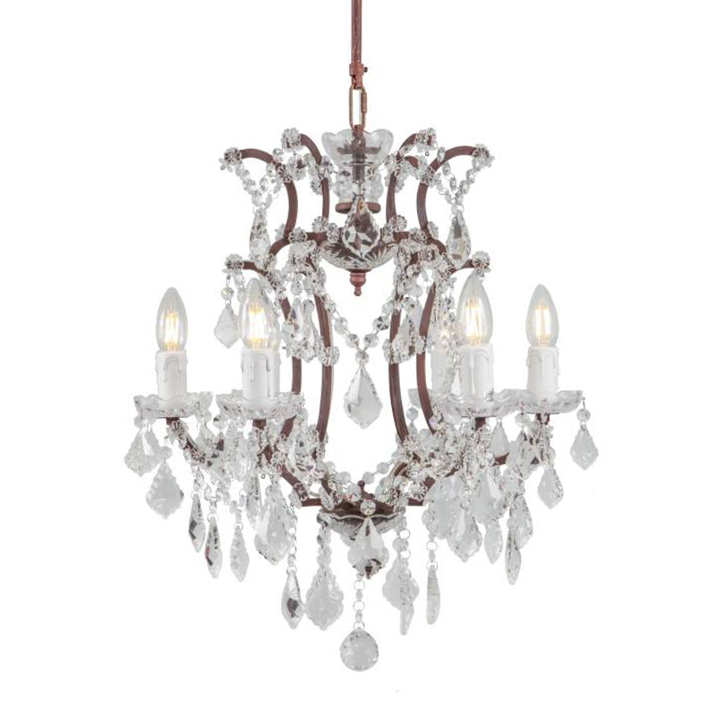 Люстра 19th c. Rococo IRON & CLEAR CRYSTAL Brown Chandelier 6 Коричневый винтаж Прозрачное Стекло Люстра 19th c. Rococo IRON & CLEAR CRYSTAL Brown Chandelier 6 Коричневый винтаж Прозрачное Стекло в Грозном | Loft Concept