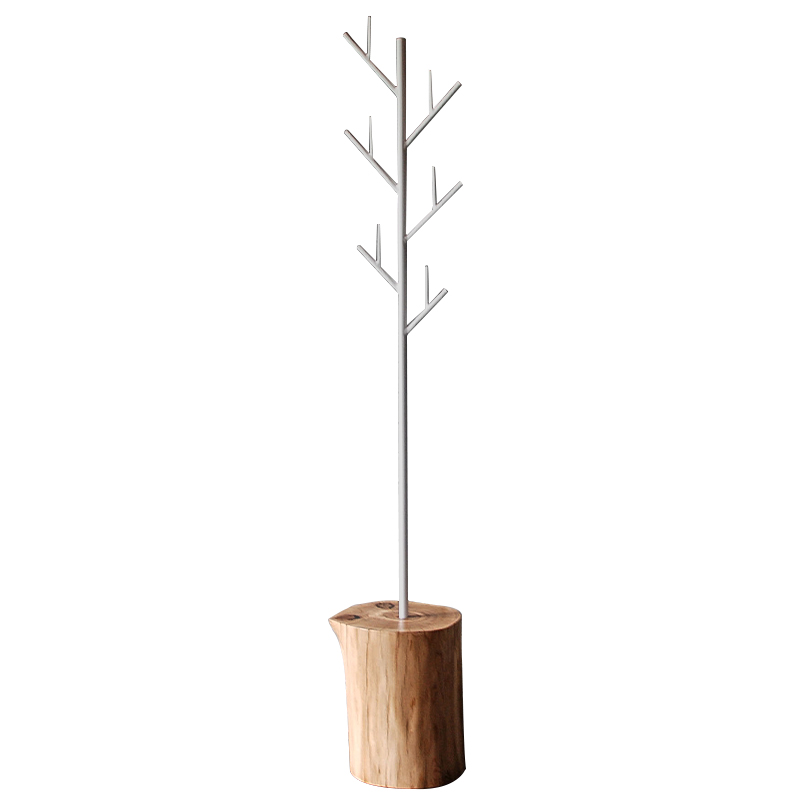 Вешалка Metal Branches and Stump Floor Hanger White Белый Светлый дуб Вешалка Metal Branches and Stump Floor Hanger White Белый Светлый дуб в Грозном | Loft Concept