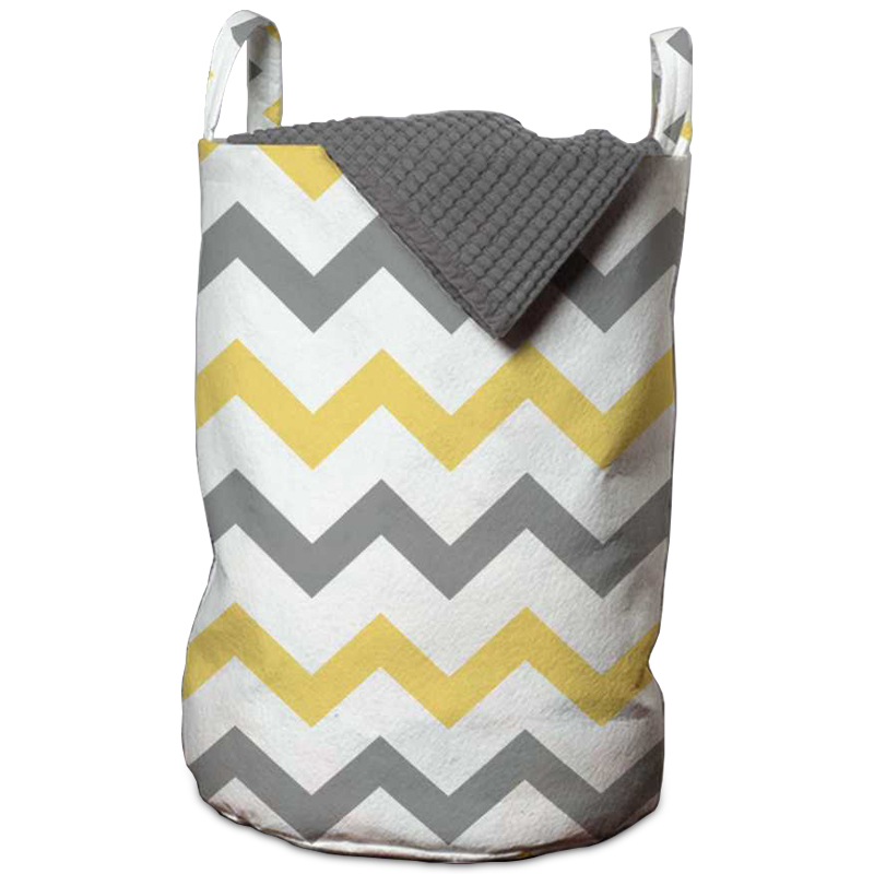 Корзина Mustard and Gray Chevron Basket Горчичный Серый Белый Корзина Mustard and Gray Chevron Basket Горчичный Серый Белый в Грозном | Loft Concept