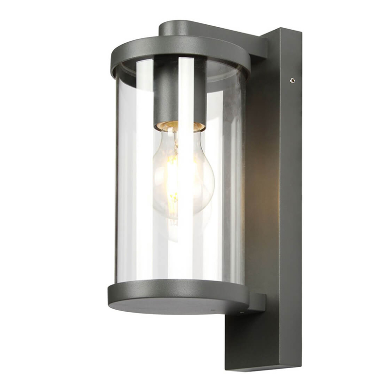 Уличный настенный светильник Horan Street Lamp Черный Прозрачное Стекло Уличный настенный светильник Horan Street Lamp Черный Прозрачное Стекло в Грозном | Loft Concept