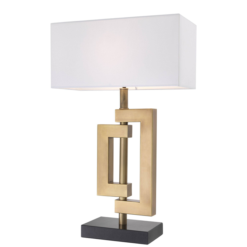 Настольная лампа Eichholtz Table Lamp Leroux brass Белый Латунь Античная полированная Черный Настольная лампа Eichholtz Table Lamp Leroux brass Белый Латунь Античная полированная Черный в Грозном | Loft Concept
