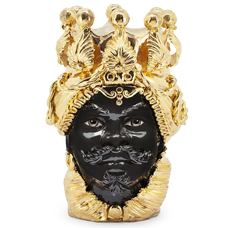 Ваза VASE MORO MAN BIG DREAMS gold Черный Глянцевое золото Ваза VASE MORO MAN BIG DREAMS gold Черный Глянцевое золото в Грозном | Loft Concept