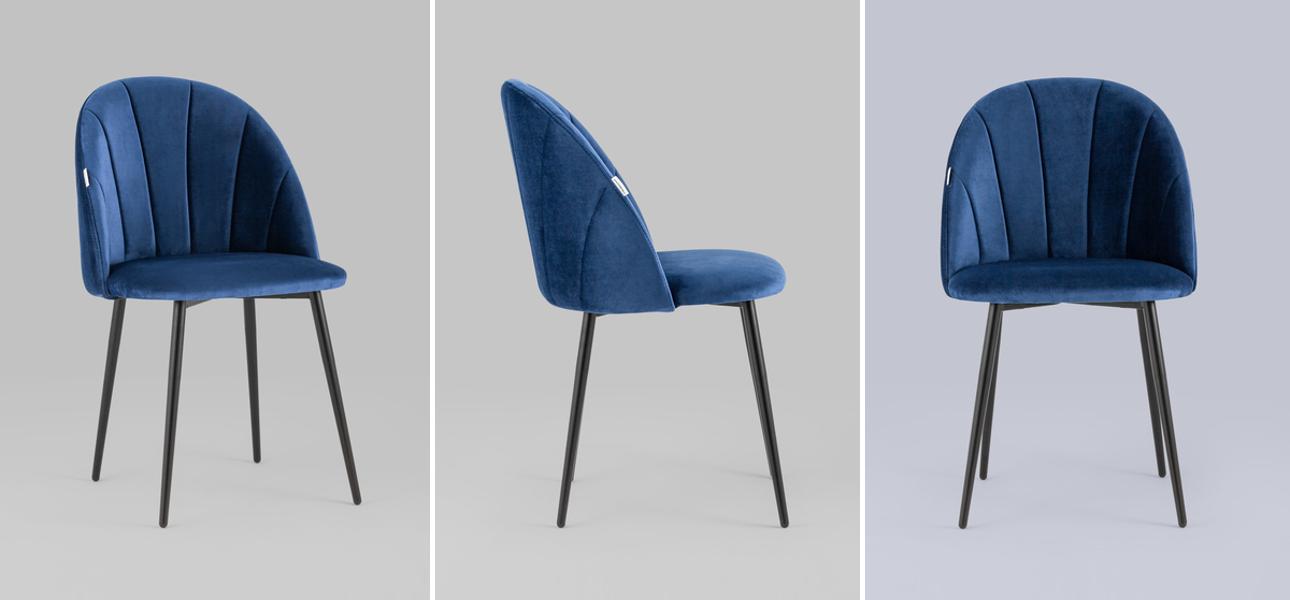 Стул Balsari S Chair Синий Велюр - фото