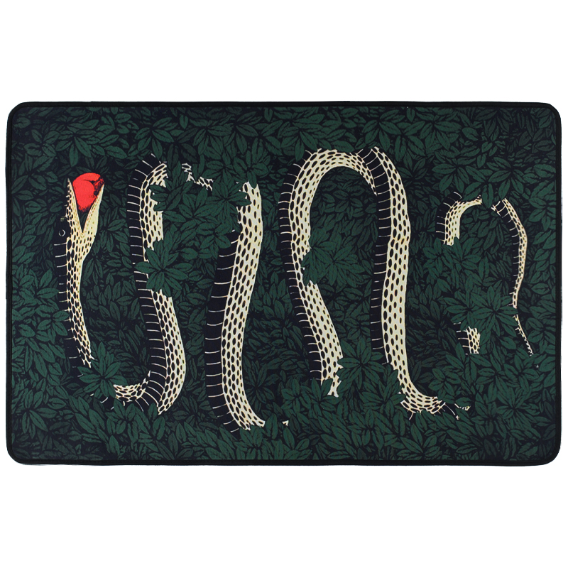 Ковер Snake Fornasetti green Зеленый Черный Красный Бежевый Ковер Snake Fornasetti green Зеленый Черный Красный Бежевый в Грозном | Loft Concept