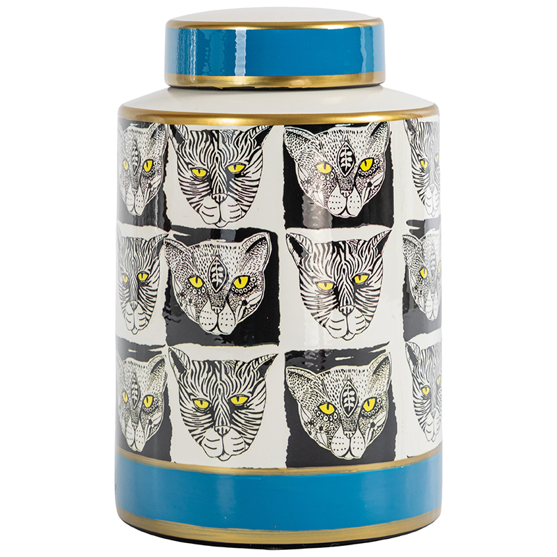 Ваза с крышкой Cats Vase Белый Черно-белый Голубой Золотой Красный Ваза с крышкой Cats Vase Белый Черно-белый Голубой Золотой Красный в Грозном | Loft Concept