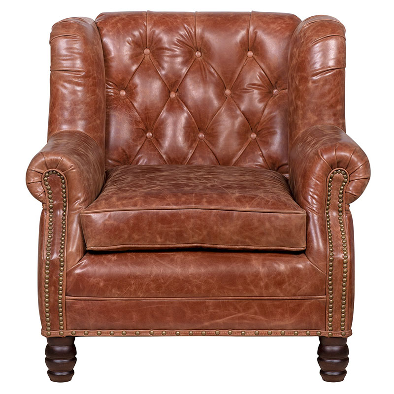 Кожаное кресло James Brown Leather Armchair Коричневый Кожаное кресло James Brown Leather Armchair Коричневый в Грозном | Loft Concept