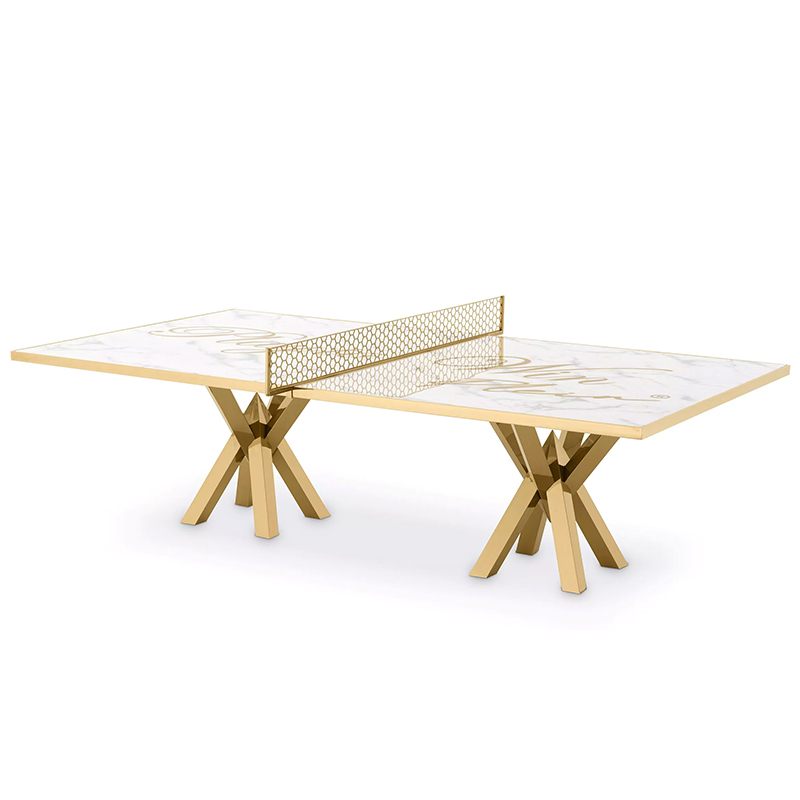 Обеденный стол Philipp Plein Dining Table Play Белый Мрамор Bianco Золотой Обеденный стол Philipp Plein Dining Table Play Белый Мрамор Bianco Золотой в Грозном | Loft Concept