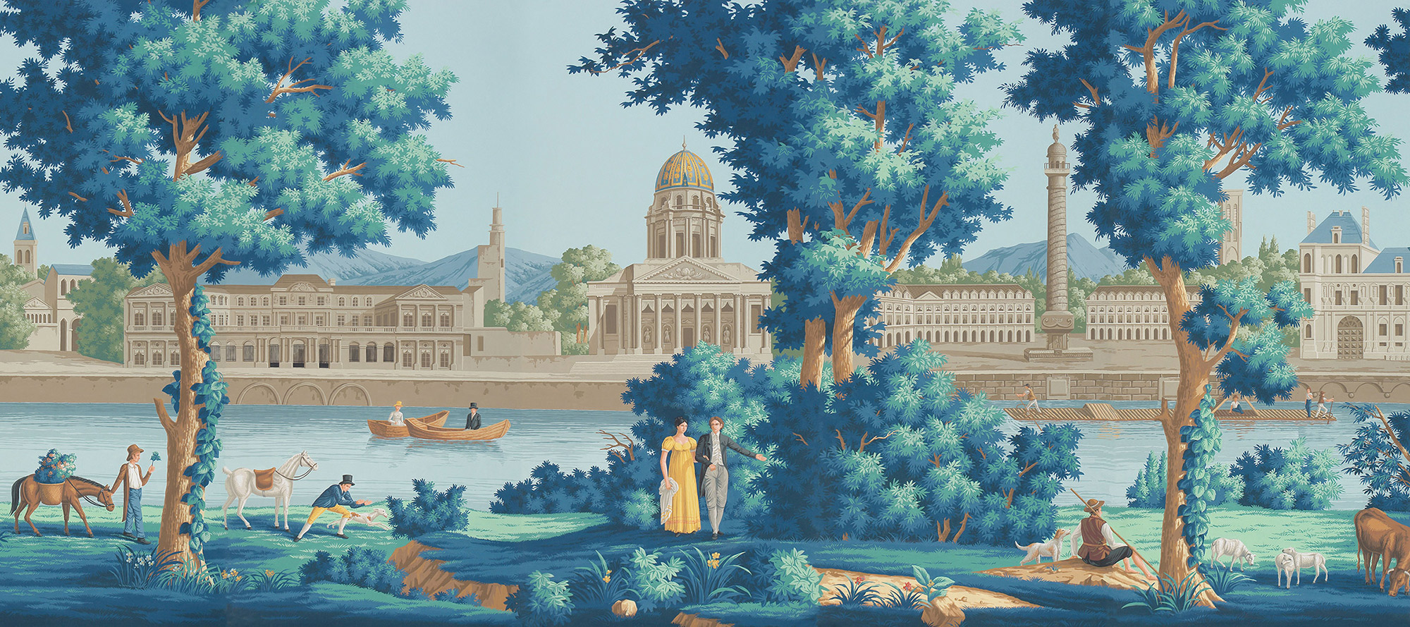 Обои ручная роспись Monuments of Paris Jacquemart on scenic paper Обои ручная роспись Monuments of Paris Jacquemart on scenic paper - постер Loft-Concept в Грозном
