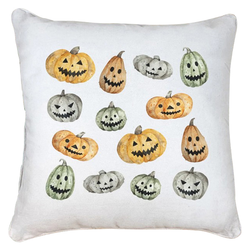 Подушка Halloween Pumpkin Белый Оранжевый Серый Подушка Halloween Pumpkin Белый Оранжевый Серый в Грозном | Loft Concept