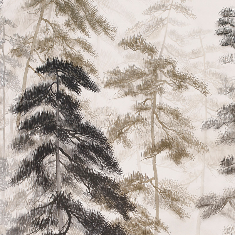 Обои ручная роспись Abstract Pines Dark Lacquer on Natural Mica metallic silk Обои ручная роспись Abstract Pines Dark Lacquer on Natural Mica metallic silk в Грозном | Loft Concept