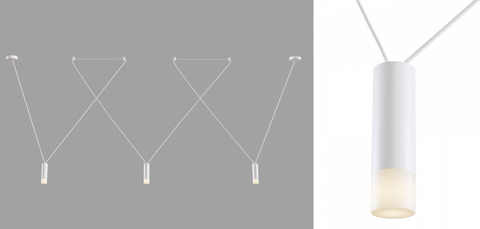 Wireflow LED White Suspension lam 3 патрона Wireflow LED White Suspension lam 3 патрона - Loft-Concept в Грозном