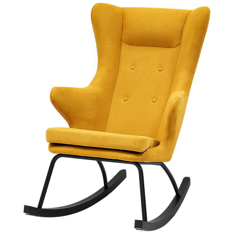 Rocking chair DORIA YELLOW Кресло-Качалка Желтое Желтый Черный Rocking chair DORIA YELLOW Кресло-Качалка Желтое Желтый Черный в Грозном | Loft Concept