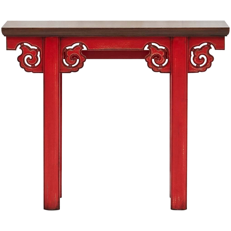 Деревянная консоль в китайском стиле красная Tang Console Table Красный Коричневый Деревянная консоль в китайском стиле красная Tang Console Table Красный Коричневый в Грозном | Loft Concept