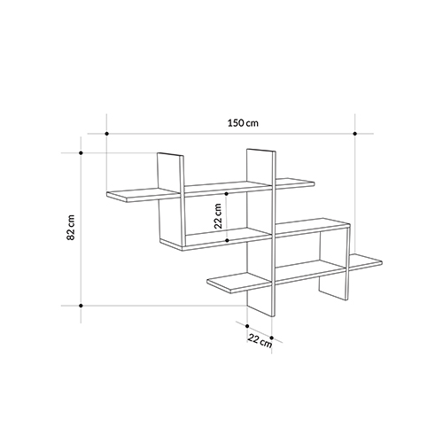 Полка фигурная подвесная цвета антрацит HALIC BOOKCASE ANTHRACITE Полка фигурная подвесная цвета антрацит HALIC BOOKCASE ANTHRACITE в Грозном