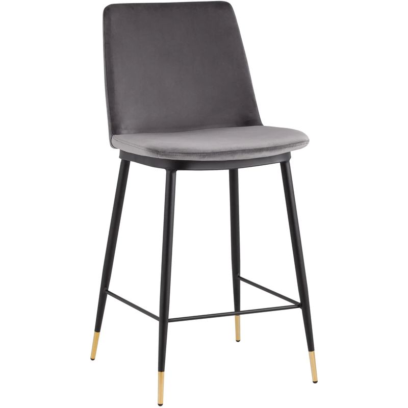 Полубарный Стул Melissa Chair Серый Велюр Серый Черный Полубарный Стул Melissa Chair Серый Велюр Серый Черный в Грозном | Loft Concept