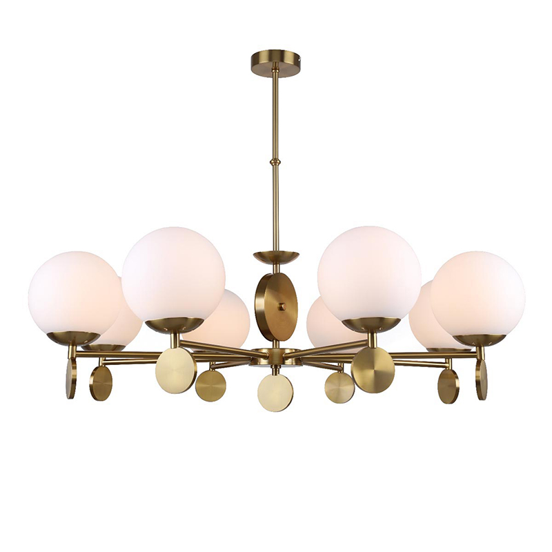 Люстра Kyran Chandelier Bronze 8 Бронза Белый Люстра Kyran Chandelier Bronze 8 Бронза Белый в Грозном | Loft Concept