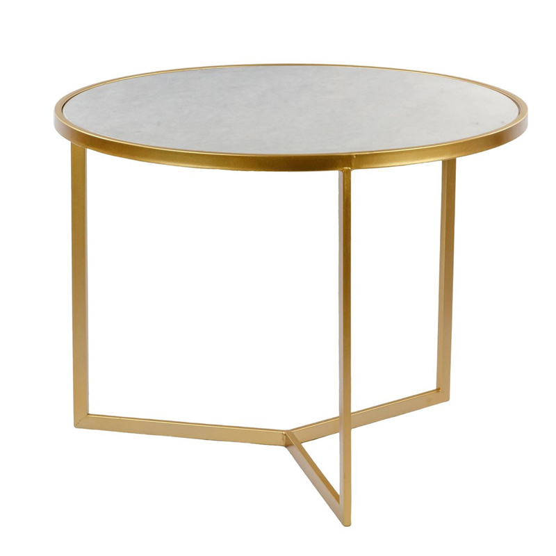 Приставной стол Round Table Marble Золотой Белый Мрамор Bianco Приставной стол Round Table Marble Золотой Белый Мрамор Bianco в Грозном | Loft Concept