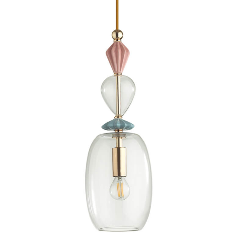 Подвесной светильник Iris Glas hanging lamp candy B Прозрачное Стекло Розовый пастельный Голубой Подвесной светильник Iris Glas hanging lamp candy B Прозрачное Стекло Розовый пастельный Голубой в Грозном | Loft Concept