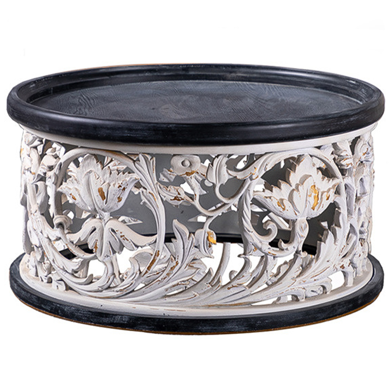 Кофейный стол Fleurette Provence Black White Coffee Table 80 Черный Белый Золотой Кофейный стол Fleurette Provence Black White Coffee Table 80 Черный Белый Золотой в Грозном | Loft Concept