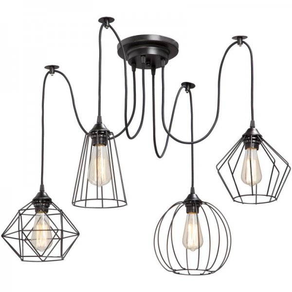 Люстра Loft Industrial 4 wire Cage Differ Pendant Люстра Loft Industrial 4 wire Cage Differ Pendant в Грозном | Loft Concept