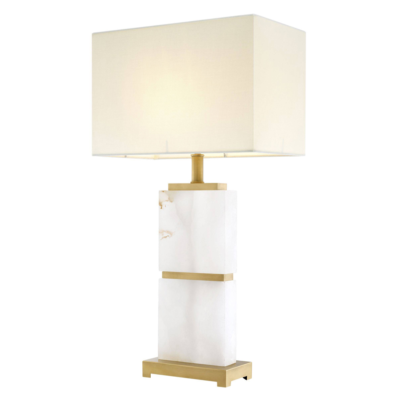 Настольная лампа Eichholtz Table Lamp Robbins Белый Латунь Молочный Настольная лампа Eichholtz Table Lamp Robbins Белый Латунь Молочный в Грозном | Loft Concept