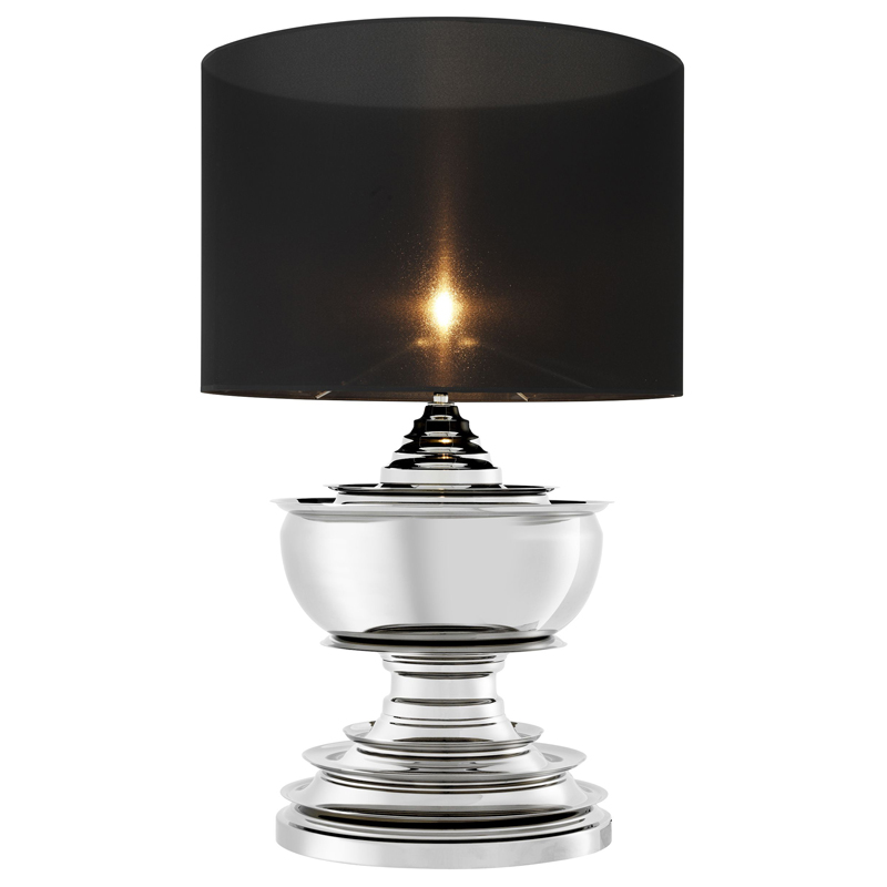 Настольная лампа Eichholtz Table Lamp Pagoda Никель Черный Настольная лампа Eichholtz Table Lamp Pagoda Никель Черный в Грозном | Loft Concept