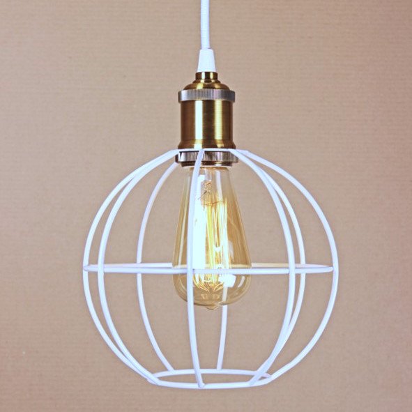 Подвесной светильник Wire Cage Pendant Ball White Белый в Грозном | Loft Concept 
