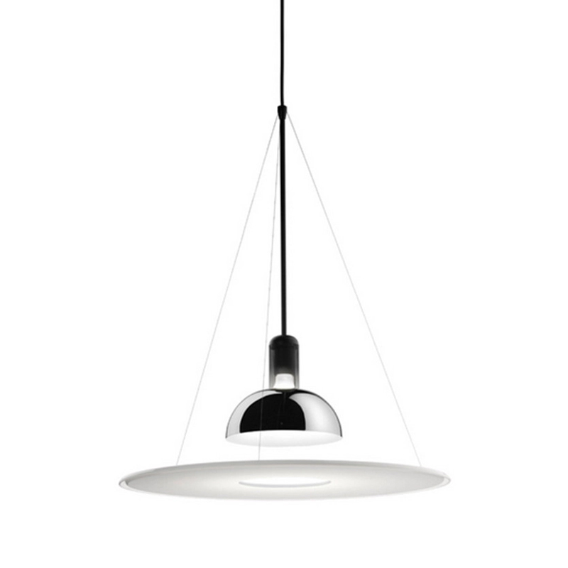 Подвесной светильник Flos Frisbi Lamp Сталь Белое матовое стекло Подвесной светильник Flos Frisbi Lamp Сталь Белое матовое стекло в Грозном | Loft Concept