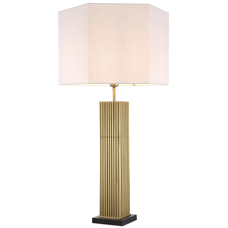 Настольная лампа Eichholtz Table Lamp Viggo Brass Латунь Белый Настольная лампа Eichholtz Table Lamp Viggo Brass Латунь Белый в Грозном | Loft Concept