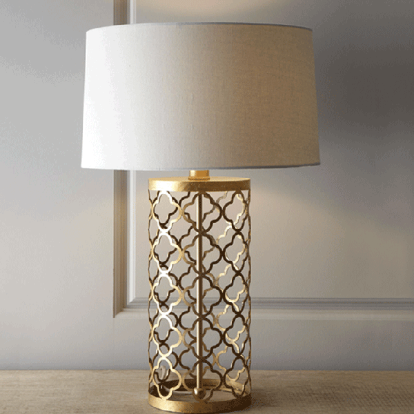 Настольная лампа Regina-Andrew Design Quatrefoil Drum Lamp Латунь Настольная лампа Regina-Andrew Design Quatrefoil Drum Lamp Латунь в Грозном | Loft Concept