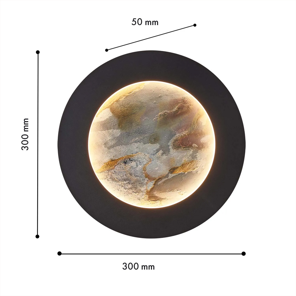 Бра в форме диска черного цвета Borders of Black в Грозном