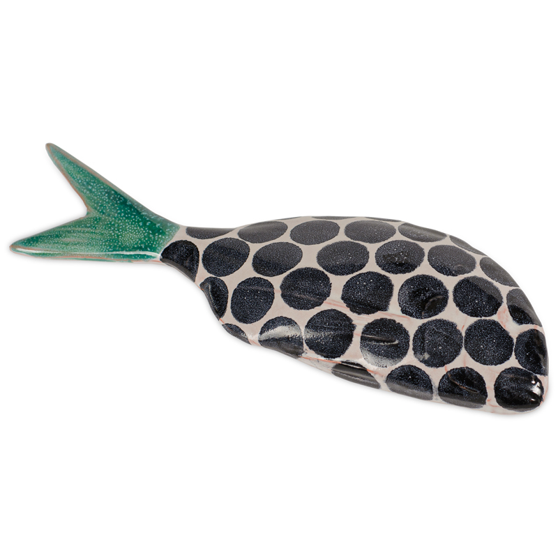 Статуэтка Abstract Fish Черно-белый Бирюзовый Статуэтка Abstract Fish Черно-белый Бирюзовый в Грозном | Loft Concept
