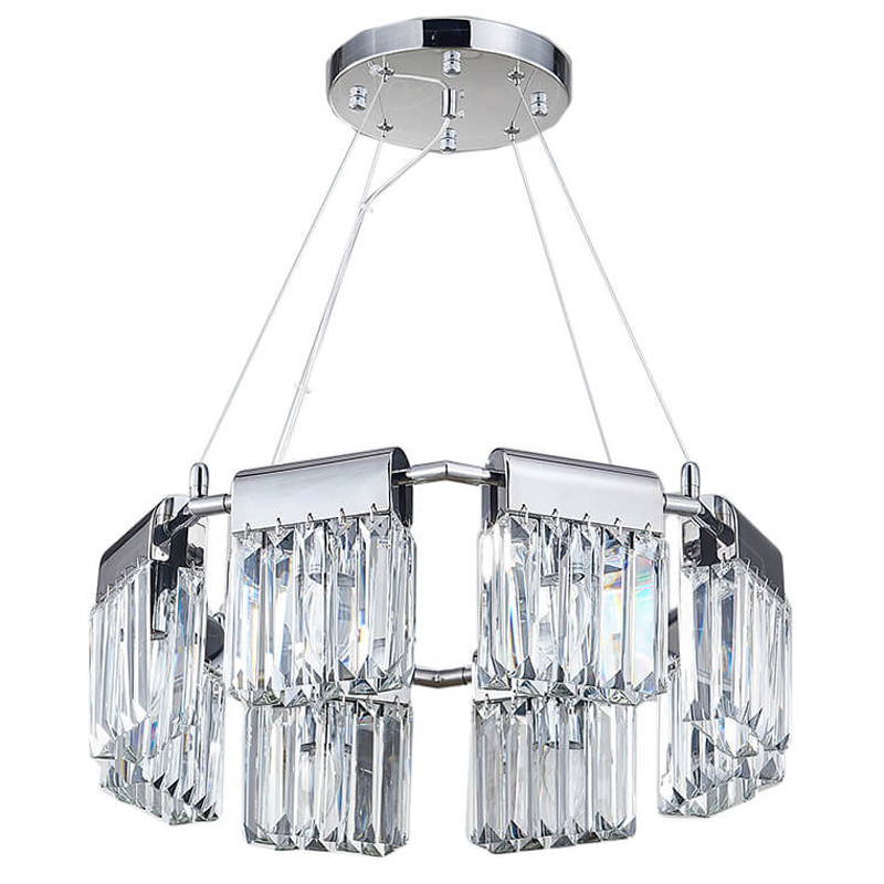 Люстра Crystal Pendants chrome 8 Прозрачное Стекло Хром Люстра Crystal Pendants chrome 8 Прозрачное Стекло Хром в Грозном | Loft Concept