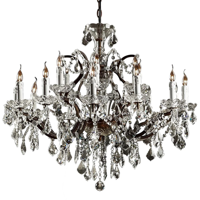Люстра 19th c. Rococo IRON & CLEAR CRYSTAL Brown Chandelier 18 Прозрачное Стекло Коричневый винтаж Люстра 19th c. Rococo IRON & CLEAR CRYSTAL Brown Chandelier 18 Прозрачное Стекло Коричневый винтаж в Грозном | Loft Concept