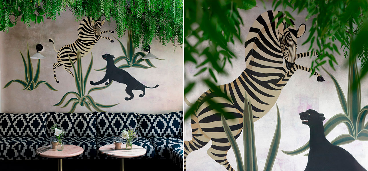 Обои ручная роспись The Hunt Original colourway on silver gilded paper with desargenter pearlescent antiquing - фото