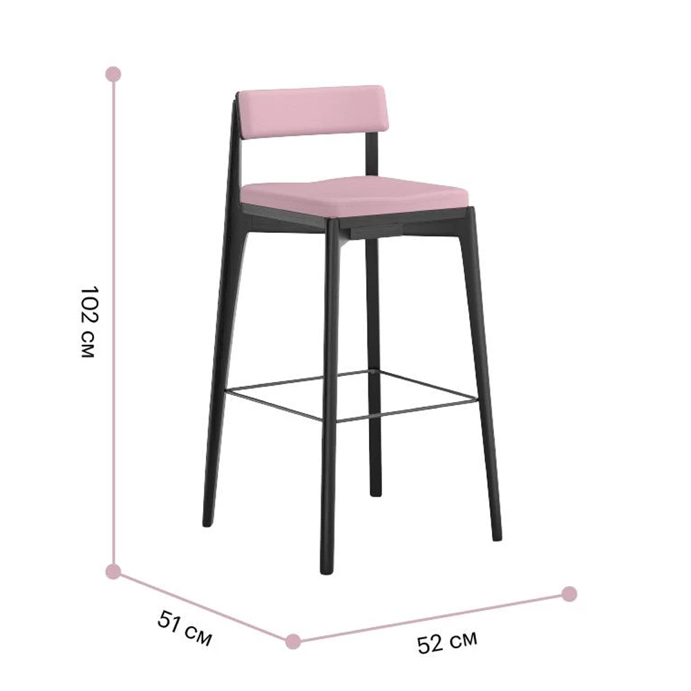 Барный стул из массива ясеня с обивкой из рогожки Elegant Ash Shape в Грозном