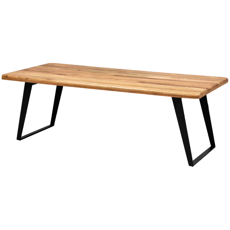 Обеденный стол с деревянной столешницей Ramu Wood Dinner Table Древесина Черный Обеденный стол с деревянной столешницей Ramu Wood Dinner Table Древесина Черный в Грозном | Loft Concept