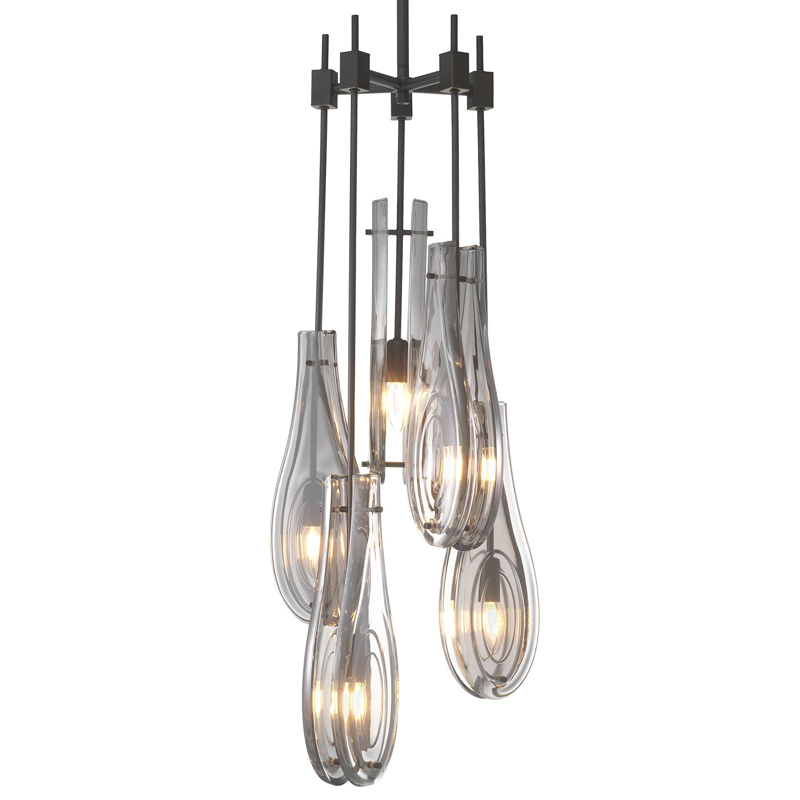 Люстра Eichholtz Chandelier Bellano L Bronze Темная бронза Стекло Смок Люстра Eichholtz Chandelier Bellano L Bronze Темная бронза Стекло Смок в Грозном | Loft Concept
