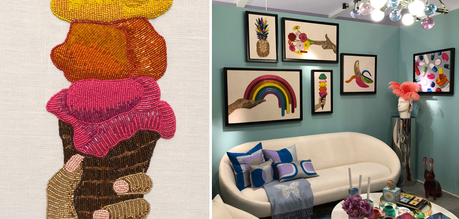 Панно Jonathan Adler ICE CREAM BEADED WALL ART Панно Jonathan Adler ICE CREAM BEADED WALL ART - Loft-Concept в Грозном